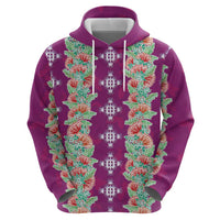 Hawaii Ohia Lehua Zip Hoodie Tropical Vibes Fuchsia LT05 - Polynesian Pride