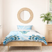 Africa Dashiki Bedding Set With Polynesian Pattern Blue Version