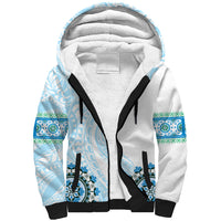 Africa Dashiki Sherpa Hoodie With Polynesian Pattern Blue Version LT05 Unisex Blue - Polynesian Pride