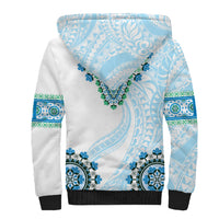 Africa Dashiki Sherpa Hoodie With Polynesian Pattern Blue Version LT05 - Polynesian Pride