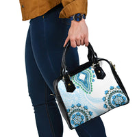 Africa Dashiki Shoulder Handbag With Polynesian Pattern Blue Version