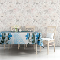 Africa Dashiki Tablecloth With Polynesian Pattern Blue Version