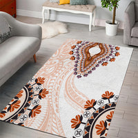 Africa Dashiki Area Rug With Polynesian Pattern Beige Version