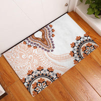 Africa Dashiki Rubber Doormat With Polynesian Pattern Beige Version