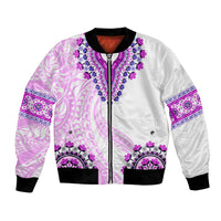 Africa Dashiki Bomber Jacket With Polynesian Pattern Pink Version LT05 Unisex Pink - Polynesian Pride