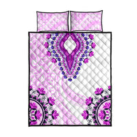Africa Dashiki Quilt Bed Set With Polynesian Pattern Pink Version