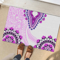 Africa Dashiki Rubber Doormat With Polynesian Pattern Pink Version