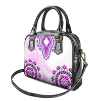 Africa Dashiki Shoulder Handbag With Polynesian Pattern Pink Version