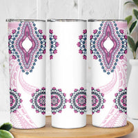 Africa Dashiki Skinny Tumbler With Polynesian Pattern Pink Version
