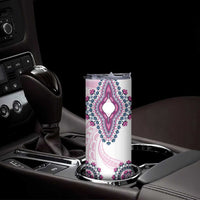 Africa Dashiki Skinny Tumbler With Polynesian Pattern Pink Version