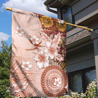 Tonga Ngatu Pattern With Light Tabasco Hibiscus Garden Flag Oil Painting Style