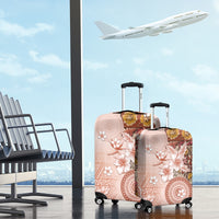 Tonga Ngatu Pattern With Light Tabasco Hibiscus Luggage Cover Oil Painting Style