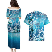 Polynesia World Ocean Day Couples Matching Puletasi and Hawaiian Shirt Ocean Style LT05 - Polynesian Pride