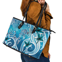 Polynesia World Ocean Day Leather Tote Bag Ocean Style