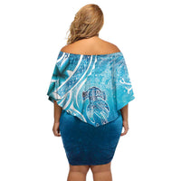 Polynesia World Ocean Day Off Shoulder Short Dress Ocean Style