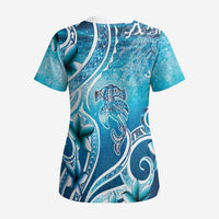 Polynesia World Ocean Day Scrub Top Ocean Style LT05 - Polynesian Pride