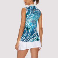 Polynesia World Ocean Day Women Sleeveless Polo Shirt Ocean Style LT05 - Polynesian Pride