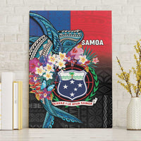 Samoa Canvas Wall Art Humpback Whale Siapo Pattern LT05 Without Frame Blue - Polynesian Pride