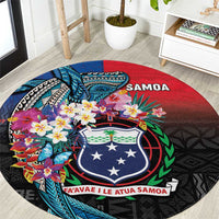 Samoa Round Carpet Humpback Whale Siapo Pattern