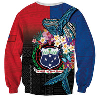 Samoa Sweatshirt Humpback Whale Siapo Pattern LT05 - Polynesian Pride