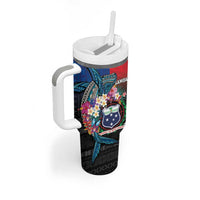 Samoa Tumbler With Handle Humpback Whale Siapo Pattern