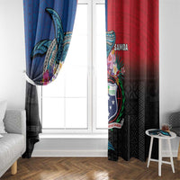 Samoa Window Curtain Humpback Whale Siapo Pattern LT05 - Polynesian Pride