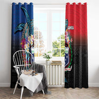 Samoa Window Curtain Humpback Whale Siapo Pattern LT05 - Polynesian Pride