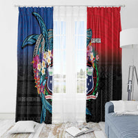 Samoa Window Curtain Humpback Whale Siapo Pattern LT05 - Polynesian Pride