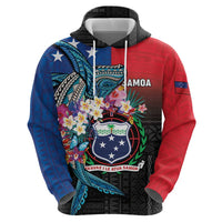 Samoa Zip Hoodie Humpback Whale Siapo Pattern LT05 - Polynesian Pride
