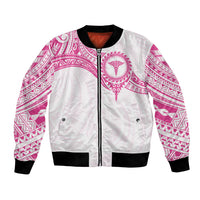 Personalised New Zealand Aotearoa Bomber Jacket Nurse Tribal Pink Version LT05 Unisex Pink - Polynesian Pride