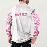 Personalised New Zealand Aotearoa Button Sweatshirt Nurse Tribal Pink Version LT05 - Polynesian Pride
