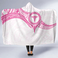 New Zealand Aotearoa Hooded Blanket Nurse Tribal Pink Version LT05 One Size Pink - Polynesian Pride