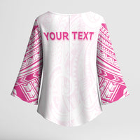 Personalised New Zealand Aotearoa Kimono Sleeve Blouse Nurse Tribal Pink Version LT05 - Polynesian Pride
