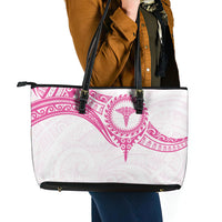 New Zealand Aotearoa Leather Tote Bag Nurse Tribal Pink Version LT05 - Polynesian Pride