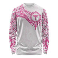 Personalised New Zealand Aotearoa Long Sleeve Shirt Nurse Tribal Pink Version LT05 Unisex Pink - Polynesian Pride