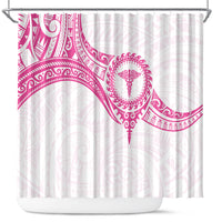 New Zealand Aotearoa Shower Curtain Nurse Tribal Pink Version LT05 Pink - Polynesian Pride