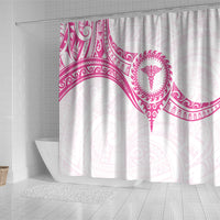 New Zealand Aotearoa Shower Curtain Nurse Tribal Pink Version LT05 - Polynesian Pride
