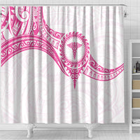 New Zealand Aotearoa Shower Curtain Nurse Tribal Pink Version LT05 - Polynesian Pride