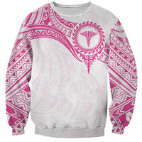 Personalised New Zealand Aotearoa Sweatshirt Nurse Tribal Pink Version LT05 Unisex Pink - Polynesian Pride