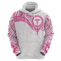 Personalised New Zealand Aotearoa Zip Hoodie Nurse Tribal Pink Version LT05 - Polynesian Pride