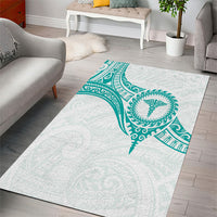 New Zealand Aotearoa Area Rug Nurse Tribal Teal Version LT05 - Polynesian Pride