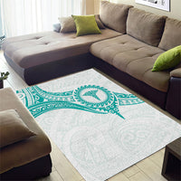 New Zealand Aotearoa Area Rug Nurse Tribal Teal Version LT05 - Polynesian Pride