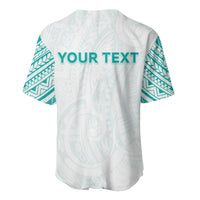 Personalised New Zealand Aotearoa Baseball Jersey Nurse Tribal Teal Version LT05 - Polynesian Pride