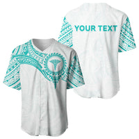 Personalised New Zealand Aotearoa Baseball Jersey Nurse Tribal Teal Version LT05 - Polynesian Pride