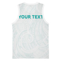 Personalised New Zealand Aotearoa Basketball Jersey Nurse Tribal Teal Version LT05 - Polynesian Pride
