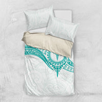 New Zealand Aotearoa Bedding Set Nurse Tribal Teal Version LT05 US Twin 172cm x 218cm Teal - Polynesian Pride