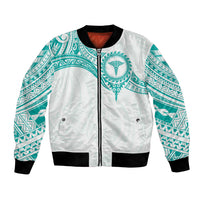 Personalised New Zealand Aotearoa Bomber Jacket Nurse Tribal Teal Version LT05 Unisex Teal - Polynesian Pride