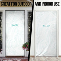 Personalised New Zealand Aotearoa Door Cover Nurse Tribal Teal Version LT05 - Polynesian Pride