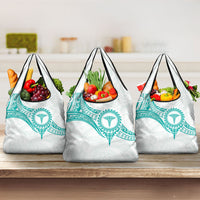 New Zealand Aotearoa Grocery Bag Nurse Tribal Teal Version LT05 3-pack One Size Teal - Polynesian Pride