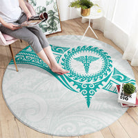 New Zealand Aotearoa Round Carpet Nurse Tribal Teal Version LT05 - Polynesian Pride